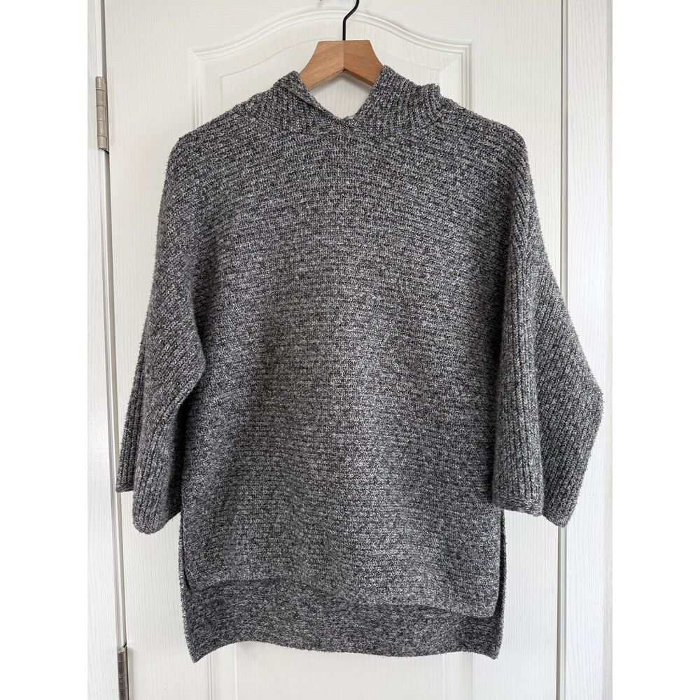Old Navy Women's Hooded Shaker Stitch Sweater Heather Grey Size S